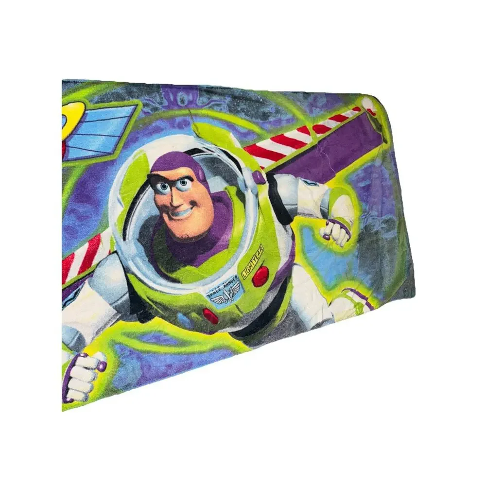 Disney Toy Story Cotton Beach Bath Towel Buzz Lightyear Space Ranger Blue Green